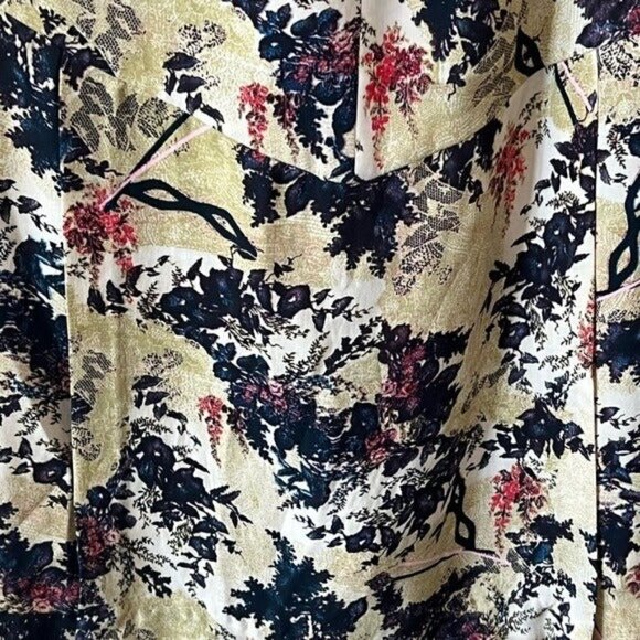 DIANE VON FURSTENBERG Floral Silk Sleeveless Mini Dress Velvet Bow Straps Size 6 - Picture 10 of 12